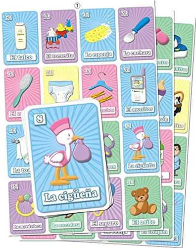Jgo Baby Shower Lotería Bingo En Español 54 Tarjetas