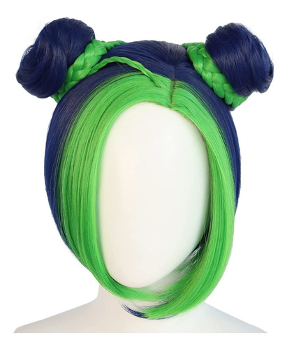 Kits De Cosplay Peluca Azul Y Verde Para Mujer De Anime