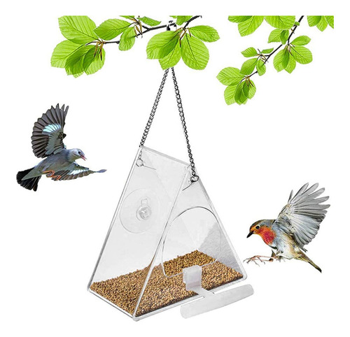 Comedero Para Pájaros X Bird Feeder, Acrílico, Para Exterior