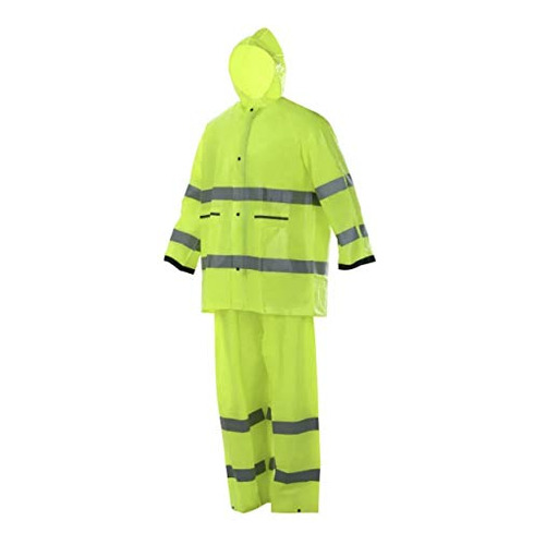Chaqueta, Xtreme Hi-vis Lime Class 2 Safety Rain Suit Reflec