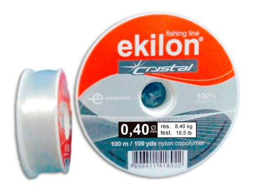 Linha De Pesca Ekilon 0.40 100 Metros Monofilamento - 20 Und