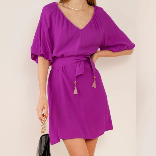 Tecido Crepe Air Flow Duna Crepe Cey 10 X 1,50 Mt Cor Violeta Desenho Do Tecido Lisa