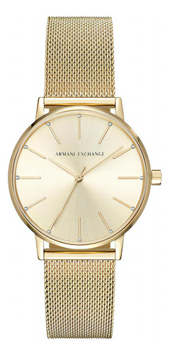 Reloj Mujer Armani Exchange Lola Color De La Correa Dorado