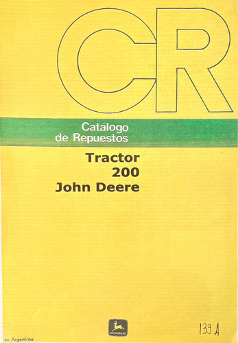 Manual De Repuestos Tractor John Deere 200