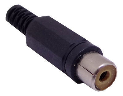 1-unid Rca-hembra Conector Negro Soldable