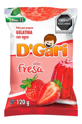 Gelatina D'gari Fresa Agua 120g