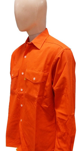 Imagen 2 de 10 de Camisas De Trabajo Grafa Naranja (11111001m)