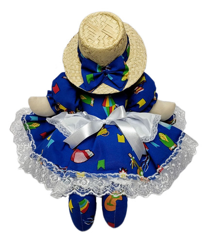 Boneca De Pano Caipirinha 43 Cm- Artesanal- Festa Junina.