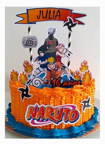 Naruto Cake Topper Adorno Torta Personalizado Cumpleaños
