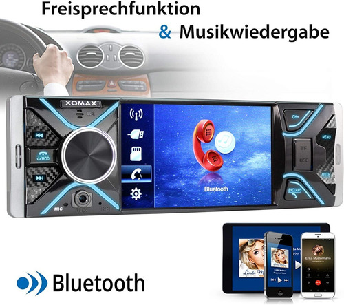 Radio Auto 1 Din Pantalla 4.1 Bluetooth Usb Sd Control