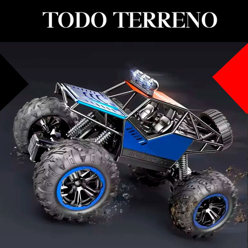Auto Camioneta Radio Control Remoto 4x4 Monster Truck Alumin Azul Auto