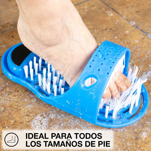 Chancla Sandalia Lava Pies Con Lima Pulidor De Callos Talon Color Azul