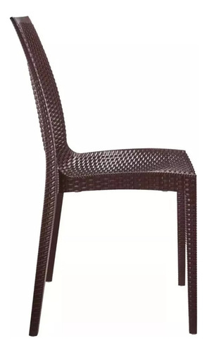 Kit 4 Cadeiras Sala Jantar Rattan Cozinha Varanda Resistente Cor Marrom