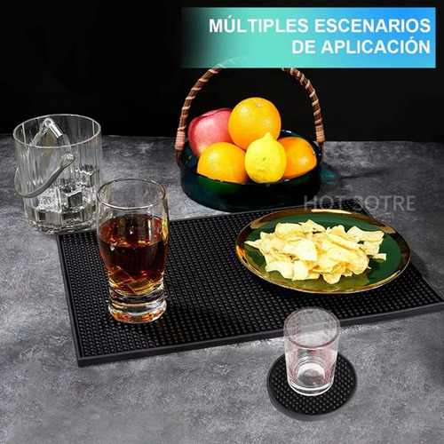 7pz Tapete Para Bar Grande 45 X 30cm Barra Con Posavasos 4pz