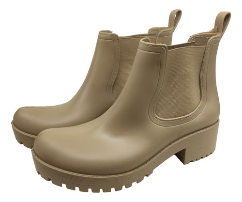 Bota Borcego Lluvia 904 Goma Elástico Dama Moda