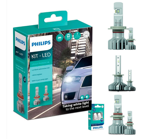 Kit Super Led Philips H7 + H1 + Hb4 + T10  Golf Sportline