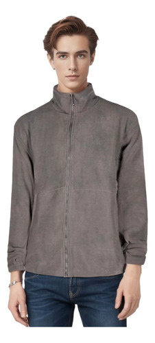 Campera Polar Unisex Gris - Mundo Trabajo