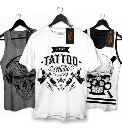 Camiseta Masculina Regata Studio Tattoo Tatuagem Tatuador