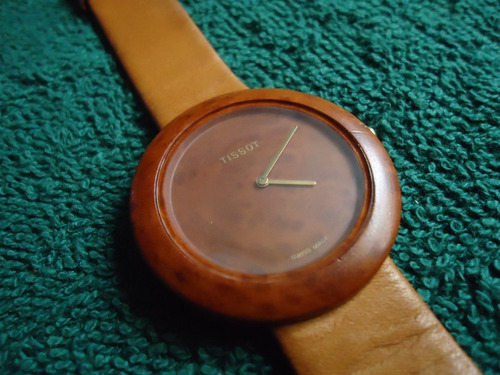 Tissot Reloj Vintage Retro Suizo De Madera Raro Coleccion