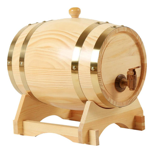 Barril De Vino De Pino Cerveza Casera Color Madera 5l