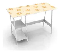 Comprar Mesa Computación Escritorio Acero Negro Y Madera 2 Estantes