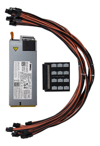 Imagen 3 de 4 de Fuente Mineria Dell 1400w + 12 Cables Pcie + Breakout Board