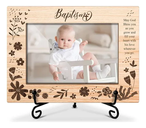 Baby Blessings Bautismo Marco De Fotos De Madera Regalos De