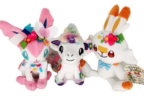 Conejo Hada Eevee Rainbow Pony Peluche 3 Piezas