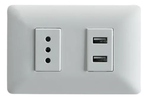 Enchufe Simple Blanco 10a 250v + 2 Tomas Usb Sec Stanford