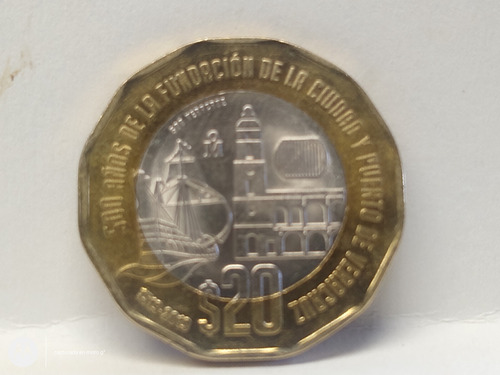 Moneda Conmemorativa 500 Años Fundación Puerto De Veracruz