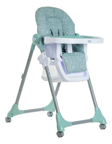 Silla De Comer Plegable Bebé Alturas Posiciones Kiddy Snack Color Verde