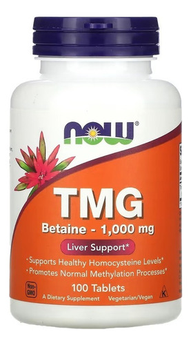 Now Foods Tmg 1000 Mg, 100 Comprimidos Sfn Sabor Sin sabor