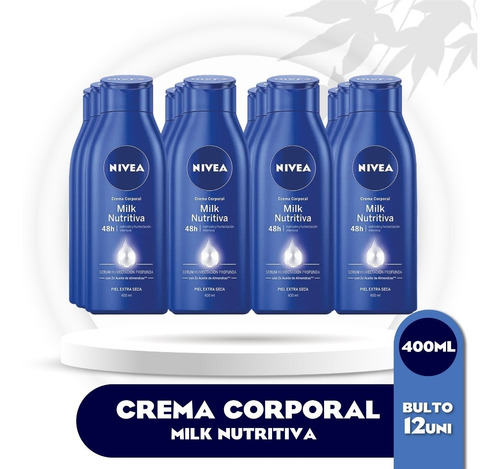 Crema Corporal Nivea Milk Nutritiva 400ml 12 Unidades Bulto