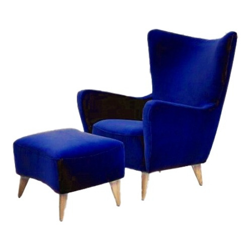 Sillon Oceano + Banqueta Living Furniture Azul