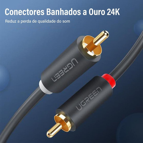 10519 Ugreen Cabo Audio Som Rca Macho Macho  Blindado 3m