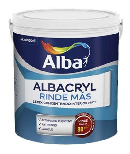 Pintura Interior Látex Mate Albacryl Rinde Más 4 L Ambito