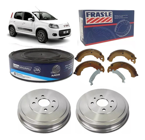 Kit Freio Tambor + Sapata Fiat Uno Way 1.0 2012/2021 C/ Abs