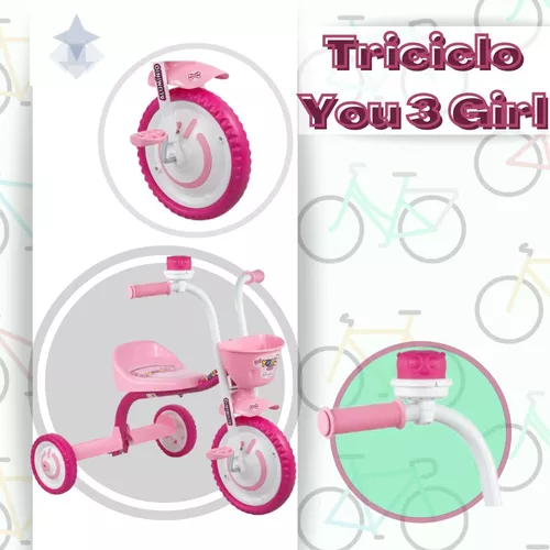 Motoca Triciclo Infantil You 3 Girl Com Limitador De Giro - Nathor