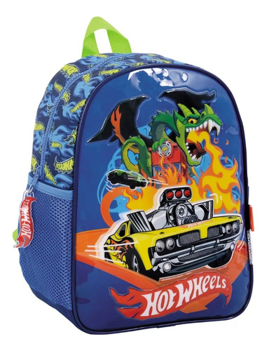 Hot Wheels Mochila Espalda 12 PuLG Jardin Escolar Autos Diseño De La Tela Dragón