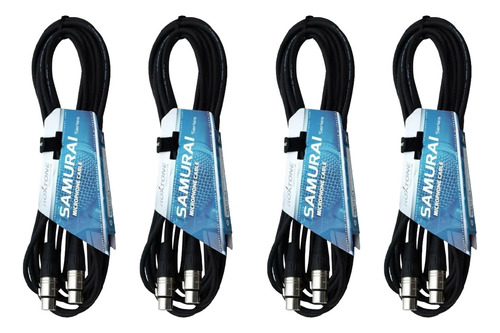 4 Cabo Para Microfone Xlr/xlr 5 Metros Roxtone Samurai Top