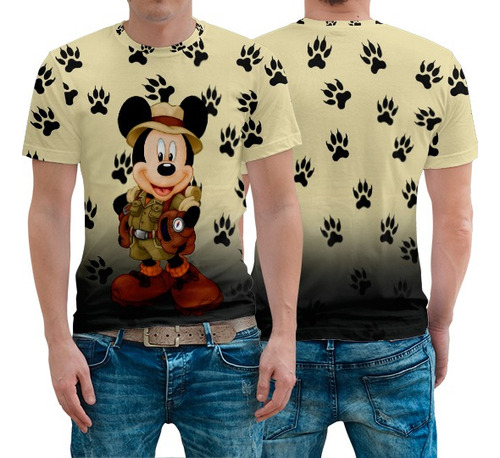  Camiseta Adulto- Mickey Safári