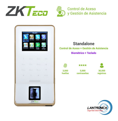 Imagen 6 de 10 de Reloj Lector Huellas Zkteco F22 Wifi Acceso Biometrico Tarje