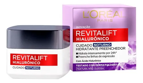 comprar Creme Hidratante Facial Revitalift Hialurônico Noturno 49g L'Oréal Paris