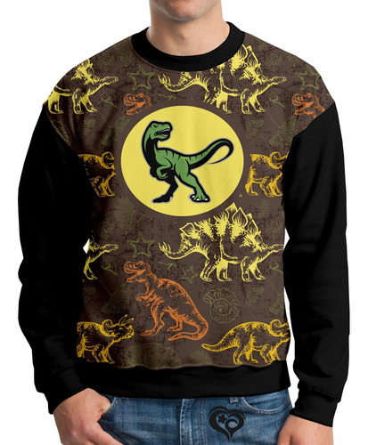 Moletom Dinossauro Adulto Dino Unissex Roupa Blusa Casaco Mr