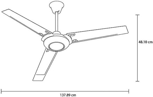 Ventilador de techo Masterfan Tifón satinado con 3 aspas de metal, 56" de diámetro 127 V