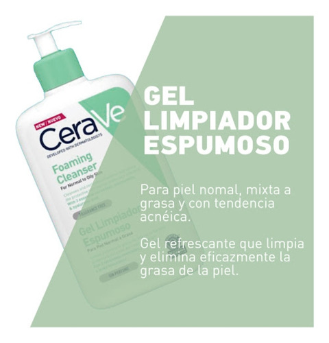 Gel Limpiador Espumoso Cerave 473ml