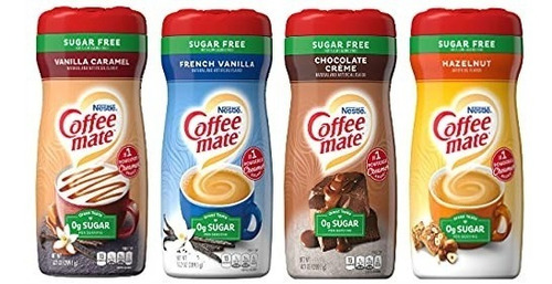 4 Pack Coffee-mate Sugar Free Sabores Surtidos 289.1 