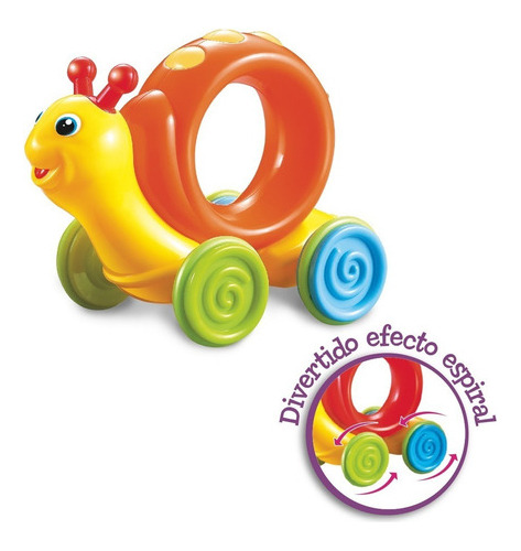 Imagen 3 de 9 de Mi Caracol Veloz Juguete De Arrastre Bebe El Duende Azul