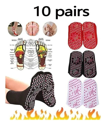 10 Pares De Calcetines Magnéticos Para Diabetes Y Fatiga