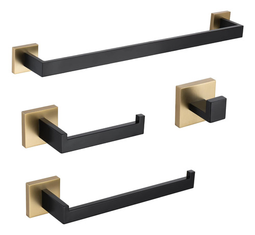 Set De Accesorios De Baño Turs 4u 16 Pul Black N Gold